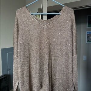 Sparkling Tan Knit Sweater